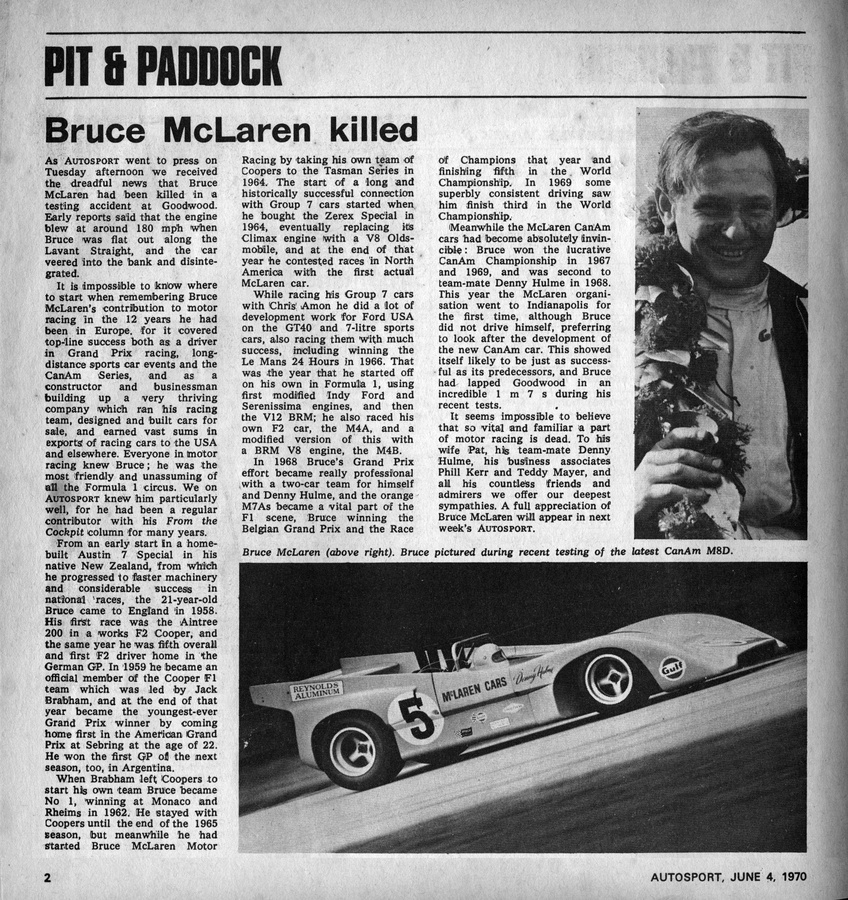 Vydání deníku Autosport ze 4. června 1970