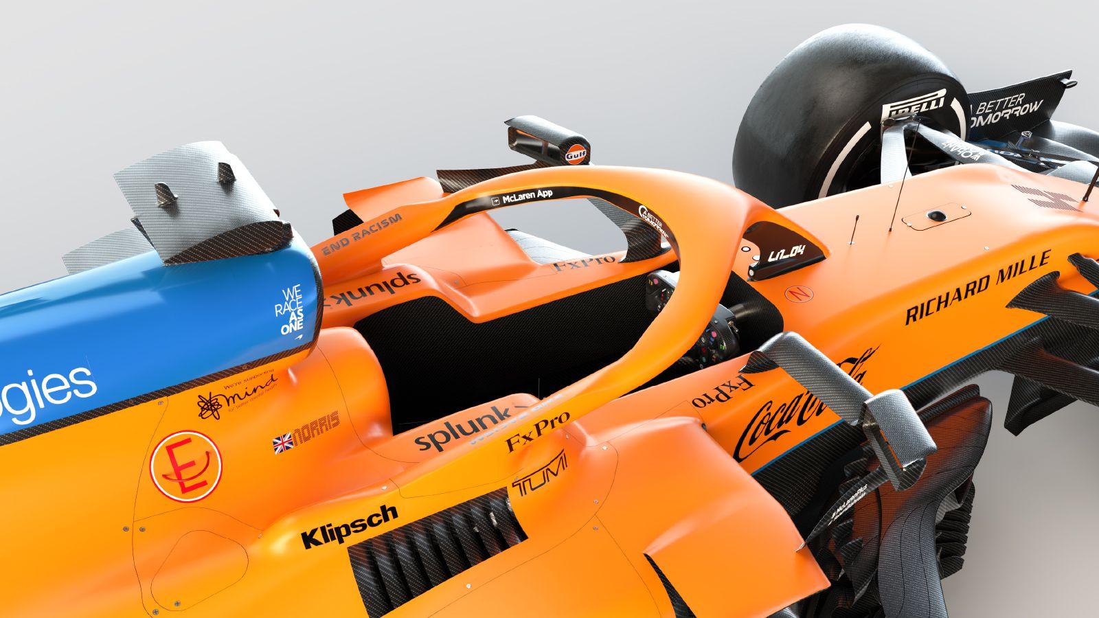 Logo Richard Mille na monopostu MCL35M týmu McLaren